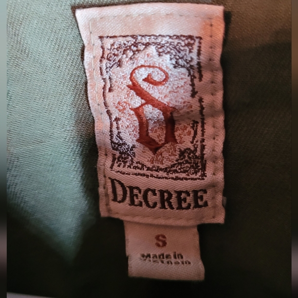 Decree sleeveless jacket vest army green jewelled vintage - Picture 7 of 7